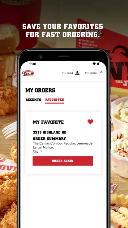 Order on Raising Cane's Chicken Fingers