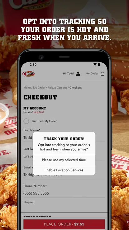 Raising Cane's Chicken Fingers online deliver app