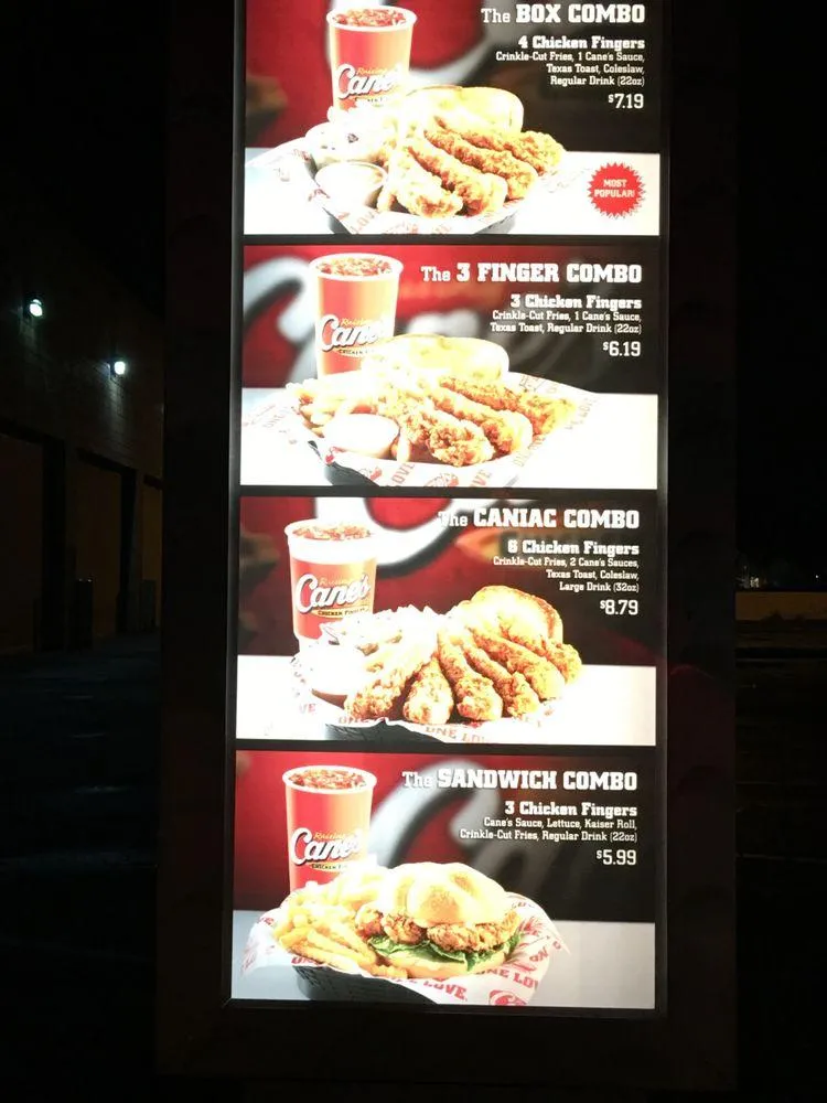 Raising cane's menu Dine in