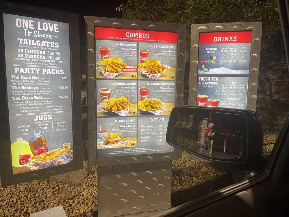 raising cane restaurant menu